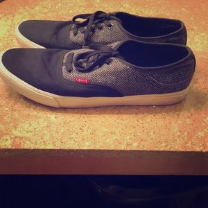Black and grey Levi’s shoes. Size 13.